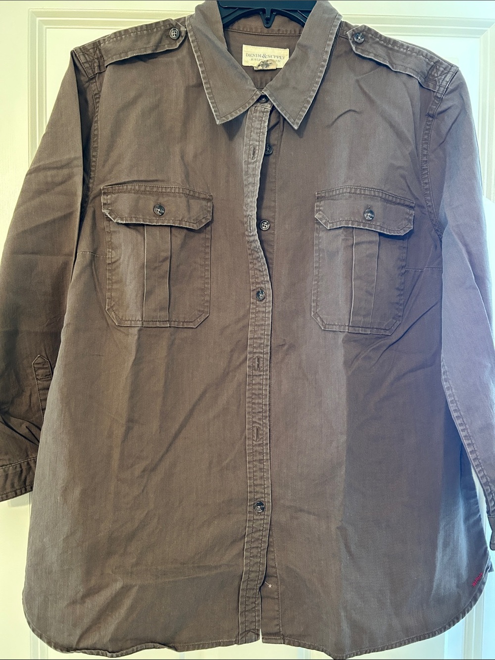 Denim & Supply Ralph Lauren Brown Button-Down Utility Shirt